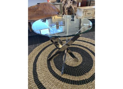 gallery image of Zila End Table Brushed Nickel & Glass