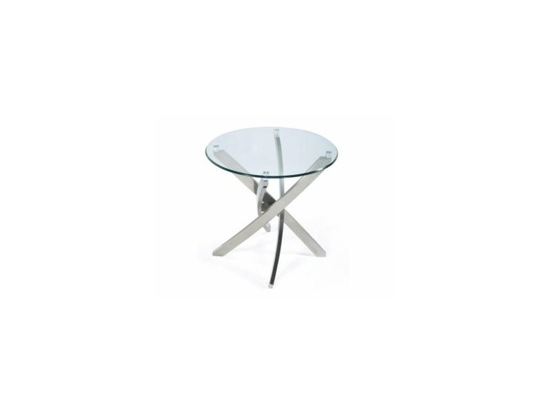 product image for Zila End Table Brushed Nickel & Glass