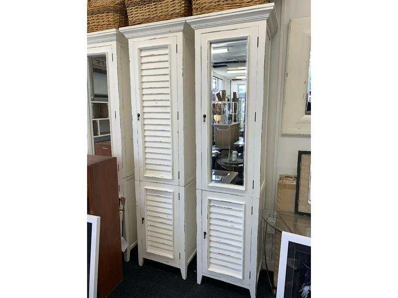 product image for Bramble Tall Cabinet With Shutter Front in White Harvest