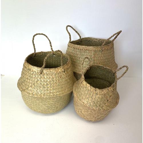 image of Flax Belly Baskets - Set of 3